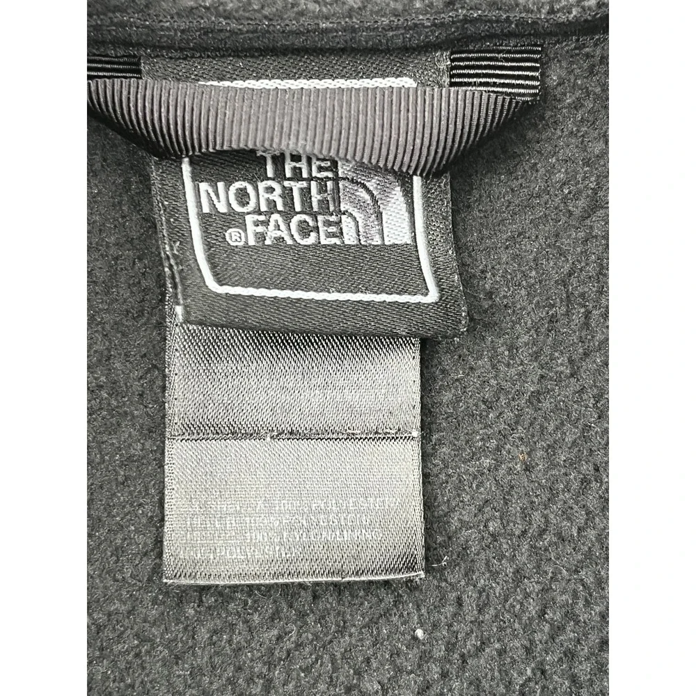 The North Face Mens Full Zip Fleece Jacket Black Mock Neck Large L Logo Raglan‎
